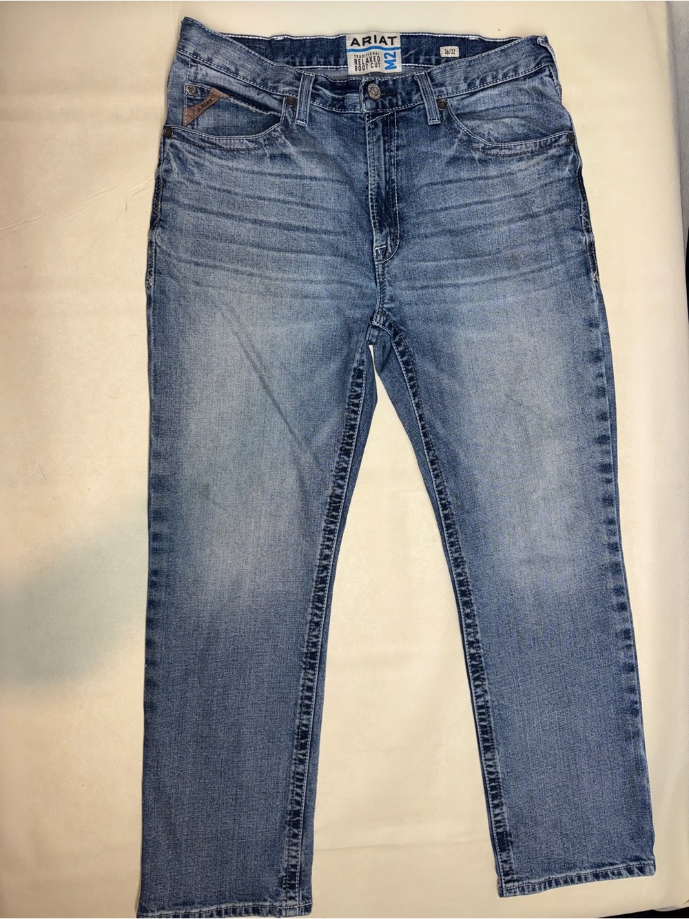 Ariat Men's Slim Straight Jeans in Light Blue Denim